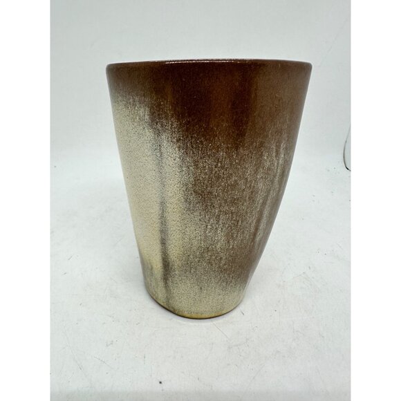 Frankoma Handcrafted Pottery Tumbler Desert Gold Brown Gradient Glazed Cup - Picture 2 of 9